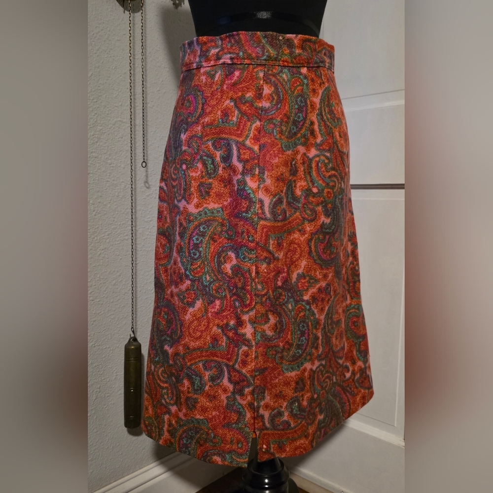 Vintage 60s Paisley Pencil Skirt